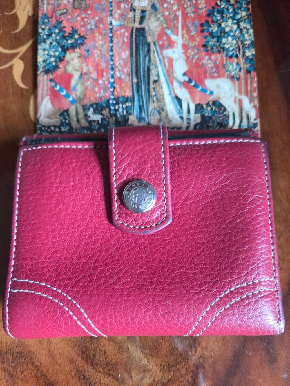 Beautiful Longchamp Le Foulonné red leather wallet - Picture 2 of 10